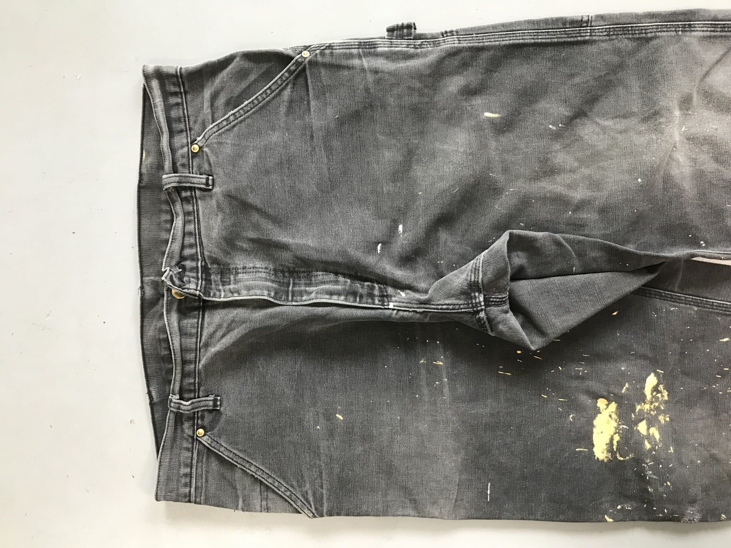 Vintage Faded Carhartt WIP Carpenter Denim | Distressed Black Workwear Jeans | Size 36 — image 5 of 13