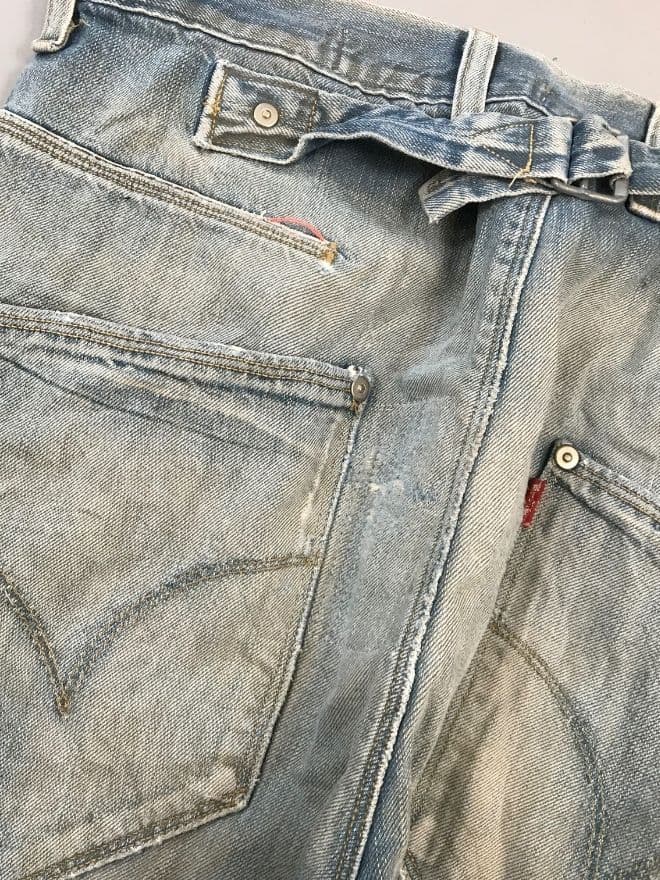 Vintage Levi’s Engineer Jeans Buckle Belt Denim — Size 34 — image 14 of 14