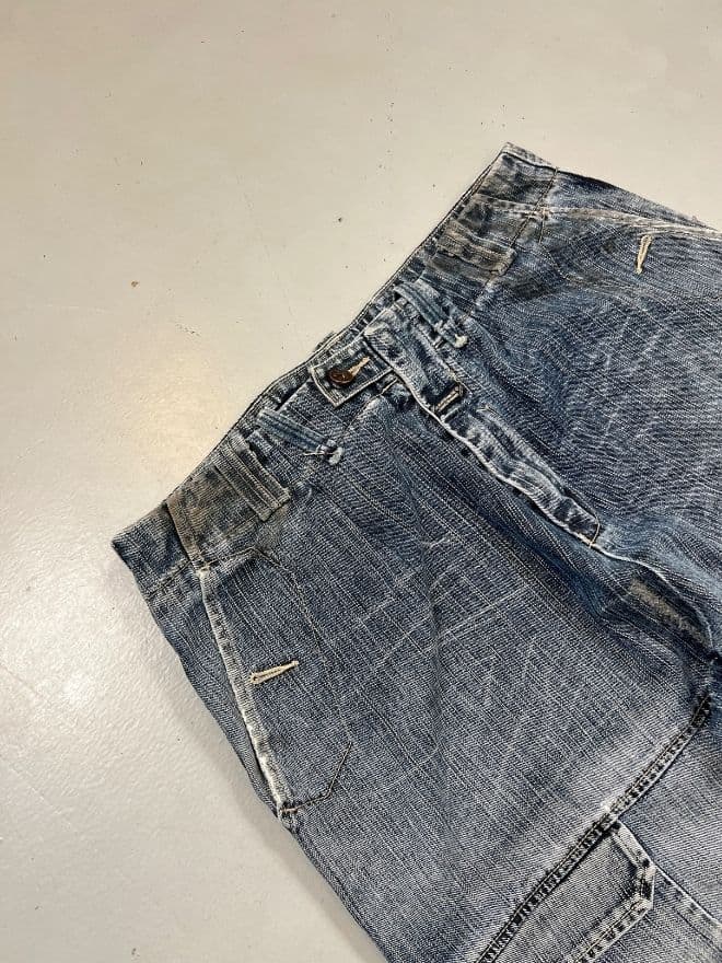Vintage Marithé + François Girbaud Cargo Denim | Workwear Jeans | Size 34 | Blue — image 6 of 13
