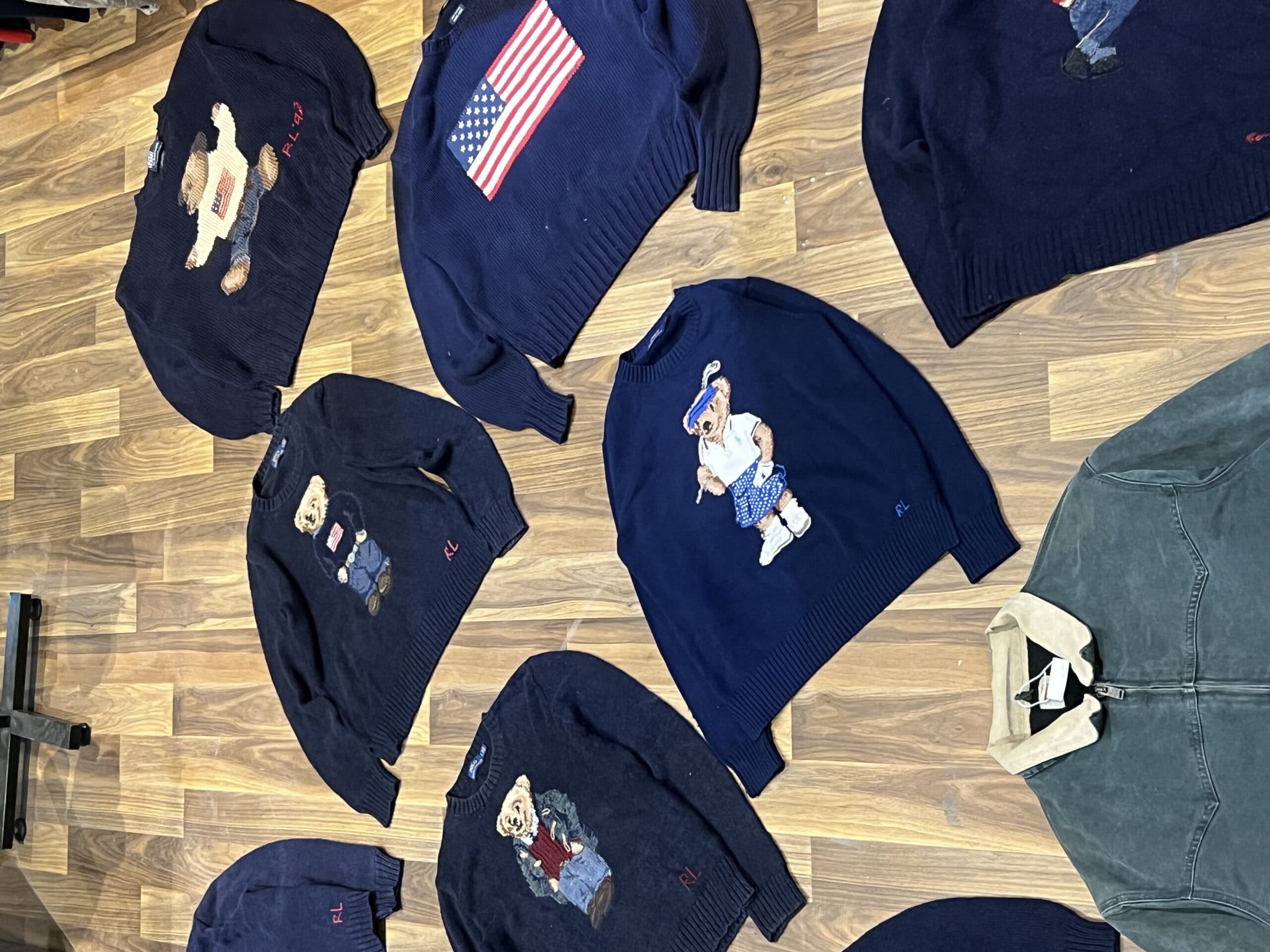 Bundle of Vintage Polo Ralph Lauren Flag & Bear Knit Sweaters thumbnail 2