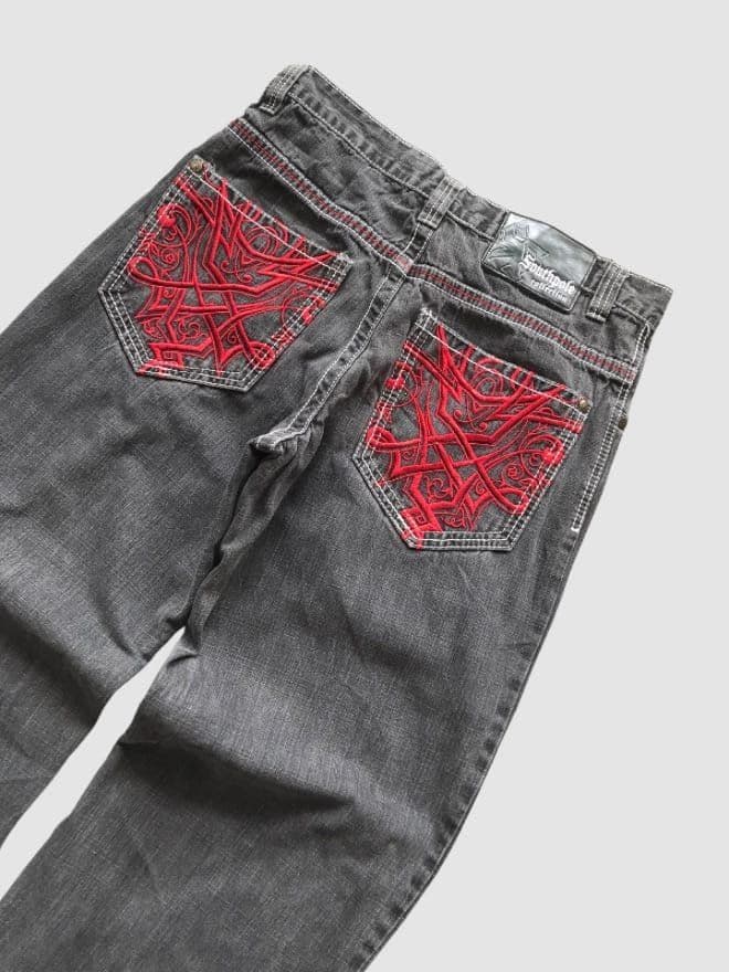 VINTAGE SOUTHPOLE RED STICH EMBROIDERED DENIM PANT — image 6 of 7