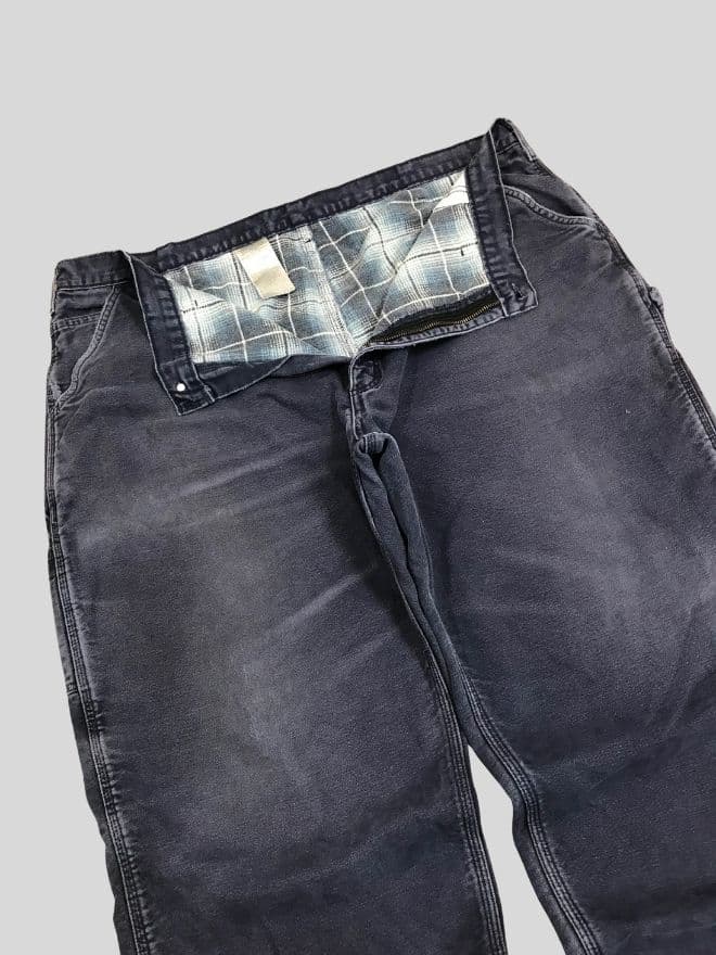Vintage Carhartt Blanket Lined Baggy Fit Denim | Men’s 42 | Blue Workwear Jeans — image 5 of 9