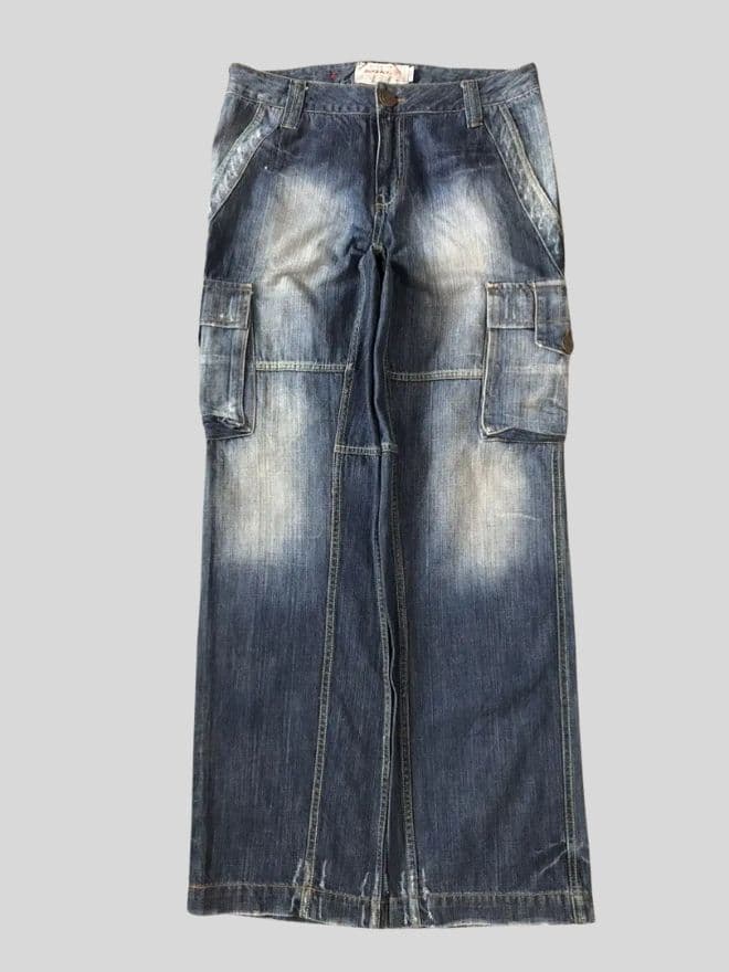 Vintage Dickies Cargo Spellout Embroidery Denim – Blue – Size 30 — image 12 of 12