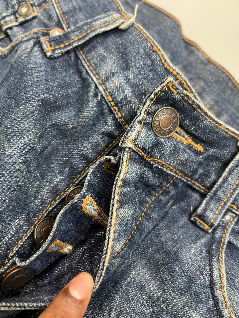 vintage y2k EVISU embroidered japanese denim pants — image 8 of 9