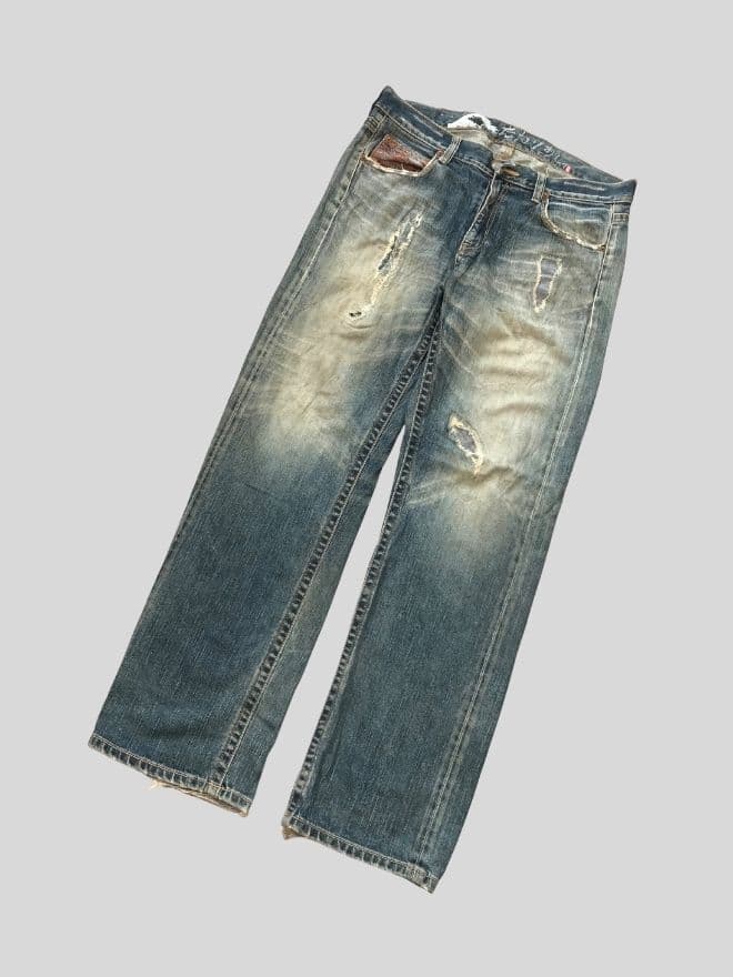 Crazy Vintage Japanese Denim – Big Train Embroidered Jeans (Men’s Size 36) — image 9 of 9