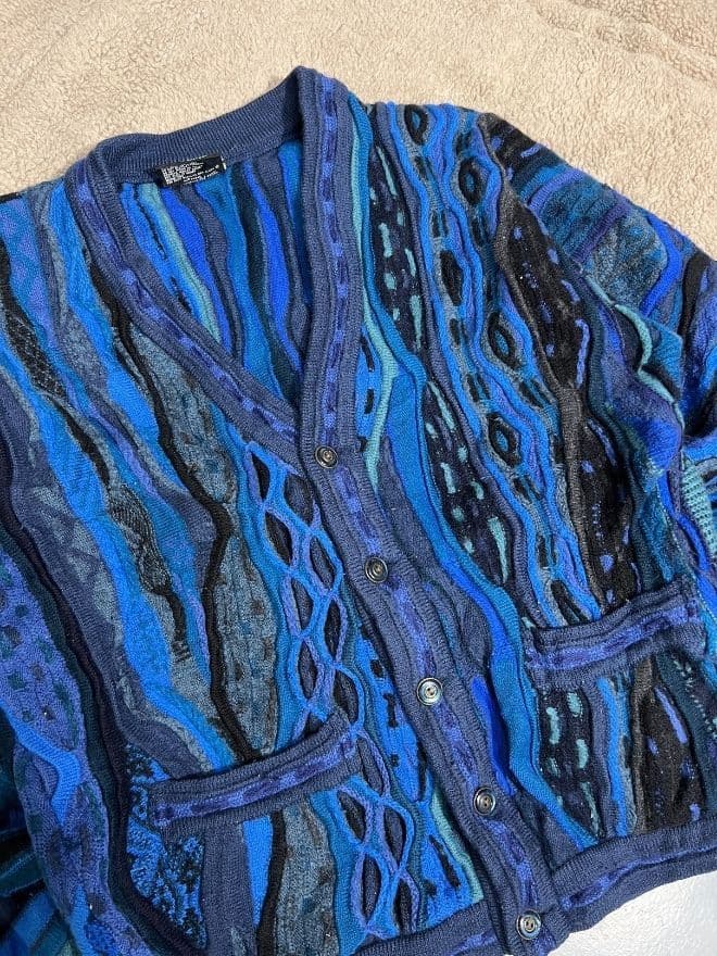 Vintage Coogi 3D Multicolored Knit Cardigan – Size M — image 8 of 8