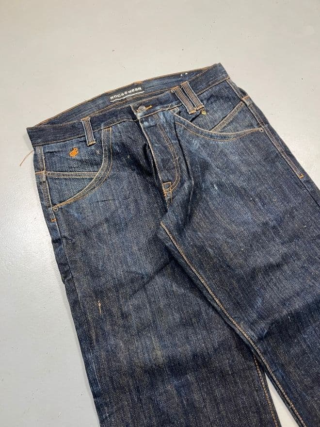 Vintage Rocawear Baggy Fit Denim Jeans – Blue Streetwear Classic (Size 34) — image 5 of 10