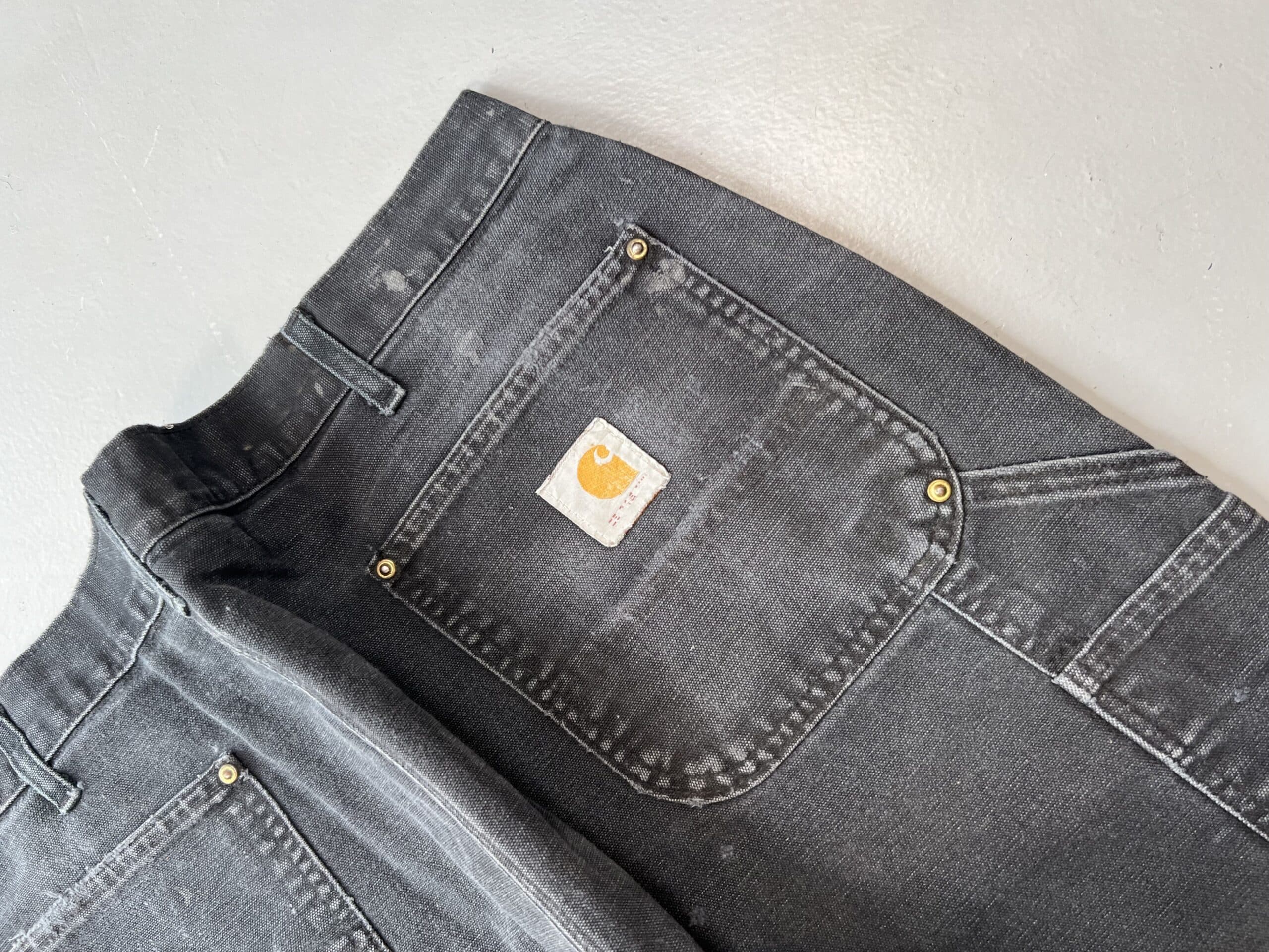 Vintage Carhartt B01 BLK Double Knee Workwear Denim – Black (Size 40) — image 8 of 11