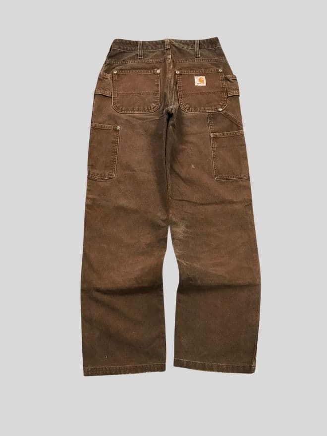 Vintage Carhartt Women’s Double Knee Denim Pants – Brown | Size 26 — image 7 of 9