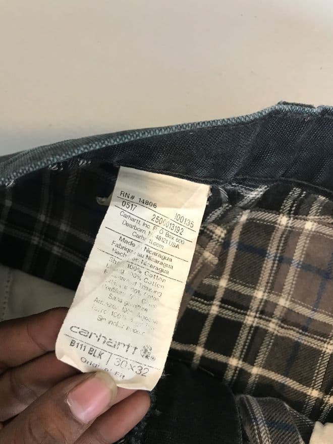 Vintage Carhartt Blanket Lined Denim Pants – Black (Men’s 31) — image 9 of 9