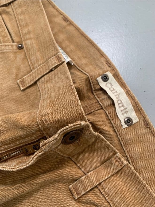 Carhartt Vintage Double Knee Denim – Beige – Size 33 – Paint Splatter Workwear — image 7 of 8