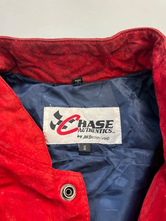 Vintage Jeff Hamilton Chase NASCAR Racing Suede Patch Jacket – Multi Color – Size S — image 12 of 13