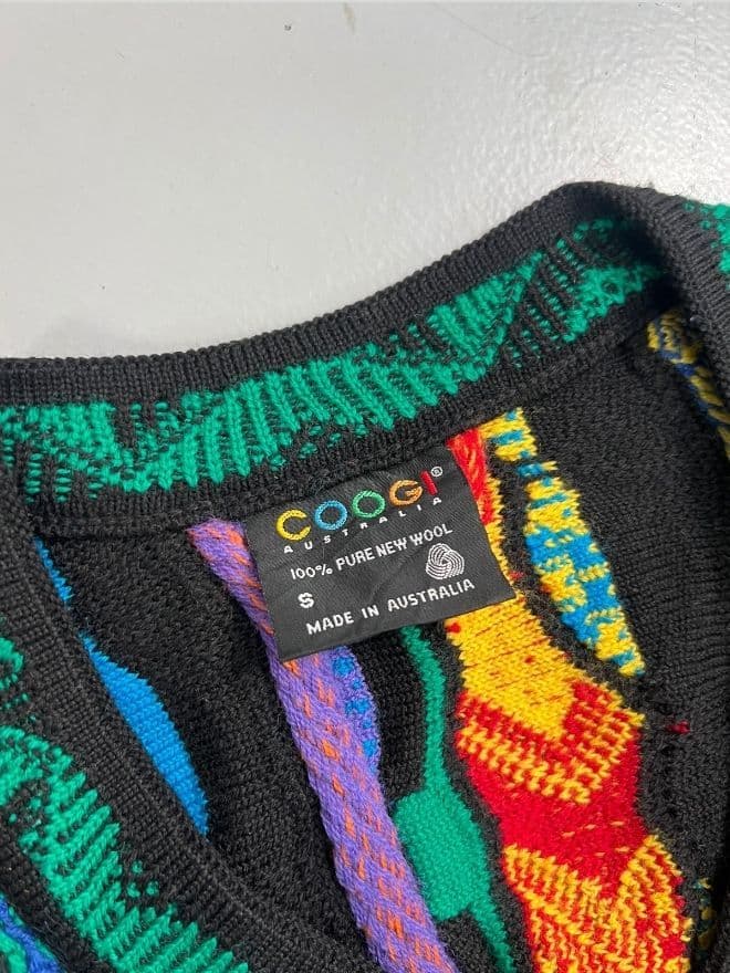 Vintage Coogi 3D Multicolor Knit Sweater — Size S | Rare Textured Streetwear — image 3 of 8
