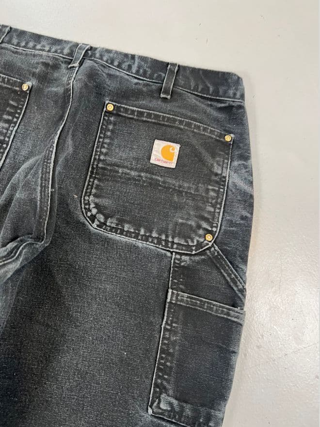 Vintage Carhartt B01 Black Double Knee Workwear Denim (Size 34x30) — image 6 of 12