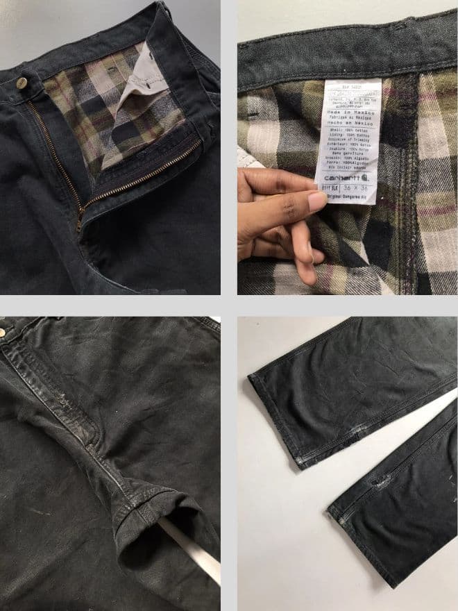 Bundle of 3 Vintage Carhartt Blanket-Lined Carpenter Denim – Size 36 — image 8 of 12