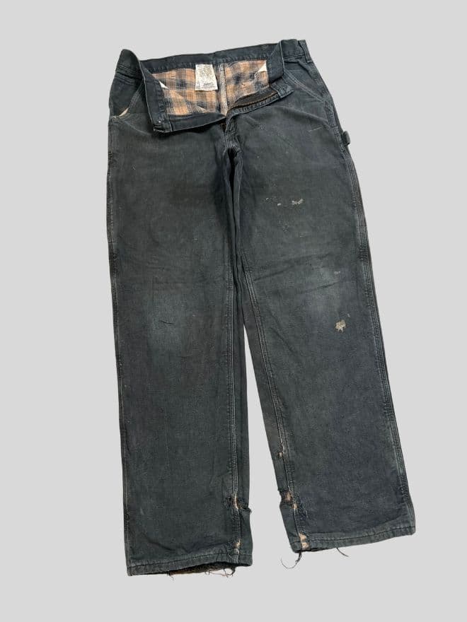 Vintage Carhartt Blanket Lined Carpenter Denim – Black Avant-Garde Fit (Size 34) — image 6 of 9
