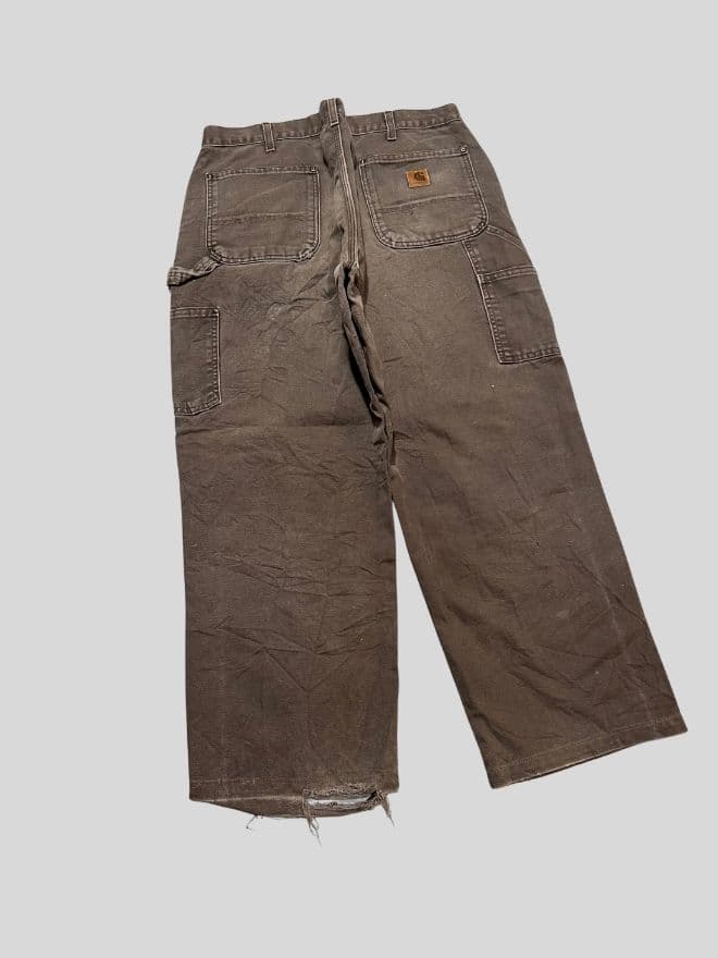 Vintage Carhartt Double Knee Workwear Denim Pants Men’s 36 Brown — image 6 of 8