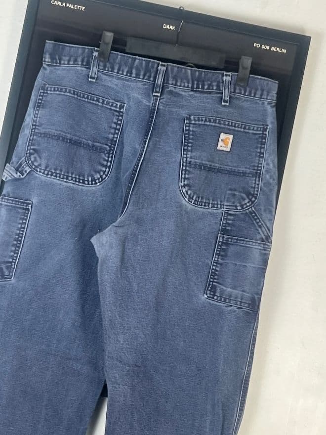 Vintage Carhartt Navy Carpenter Denim Pants | Size 35 — image 6 of 9