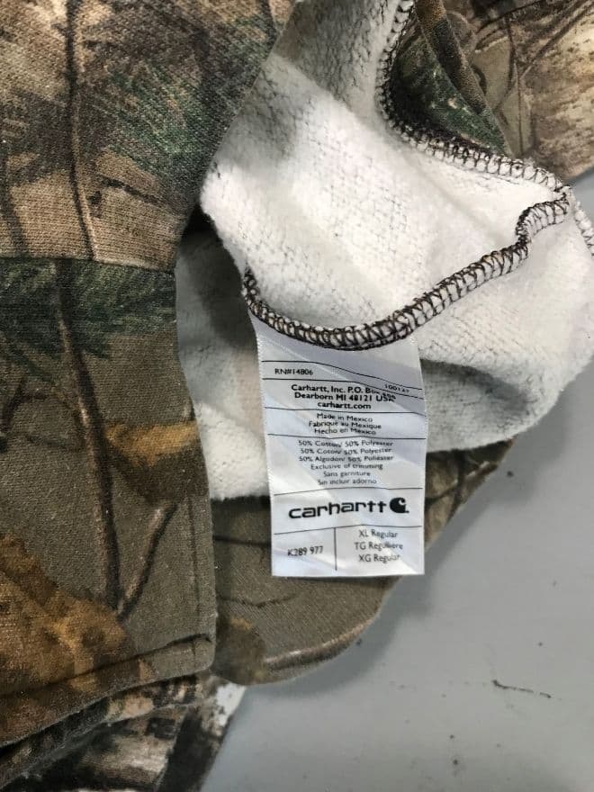 Rare Vintage Carhartt Realtree Sun Fade Zip Hoodie – Size XL – Distressed Camo Workwear — image 9 of 13
