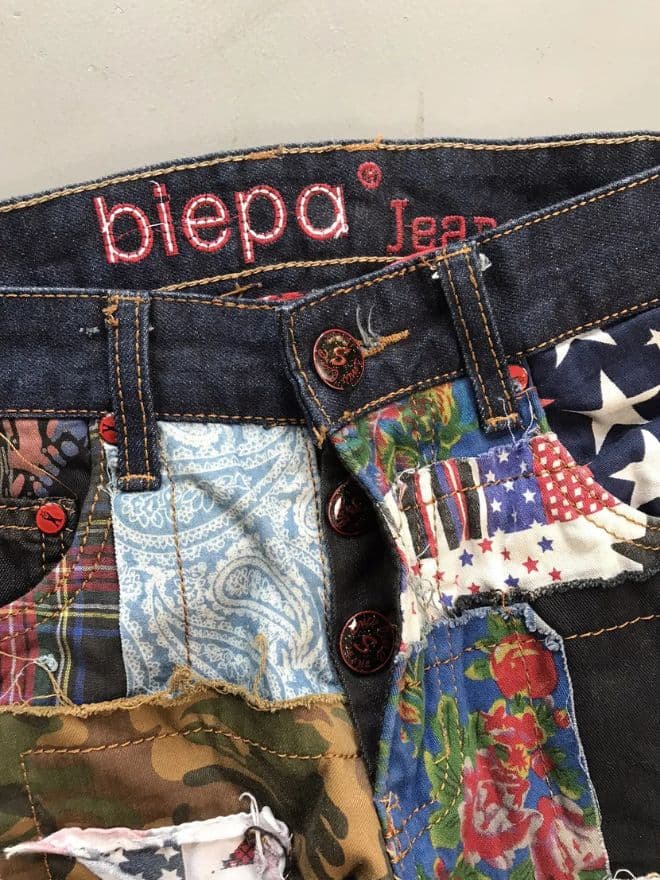 Vintage Biepa Reworked Custom Patchwork Denim – Size 30x32 — image 9 of 13