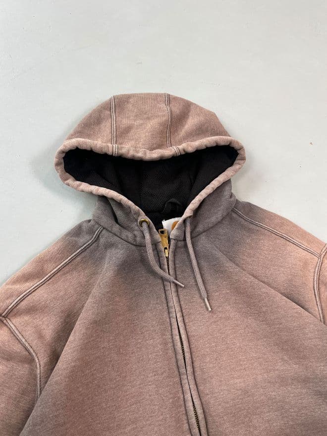 Rare Vintage Sunfaded Carhartt Zip-Up Hoodie – Grey – Size L — image 6 of 14