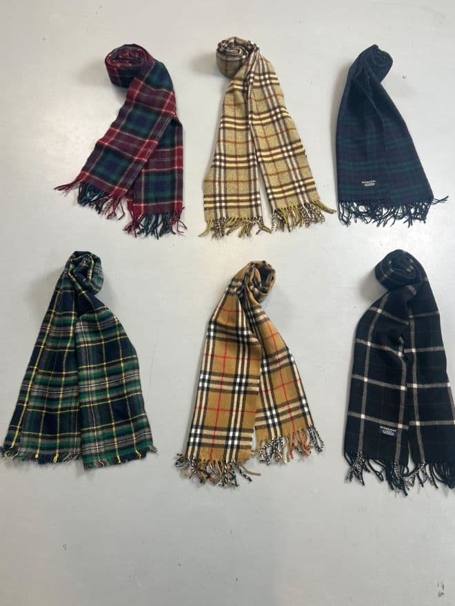 Bundle of Vintage Burberry Multicolour Check Scarves — image 5 of 7
