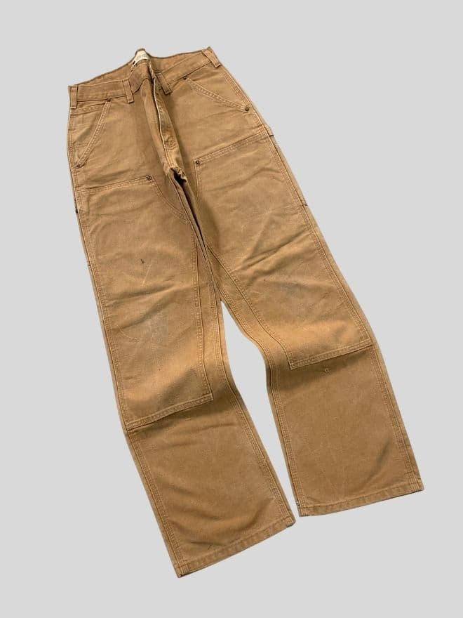 Carhartt Vintage Double Knee Denim – Beige – Size 33 – Paint Splatter Workwear — image 6 of 8