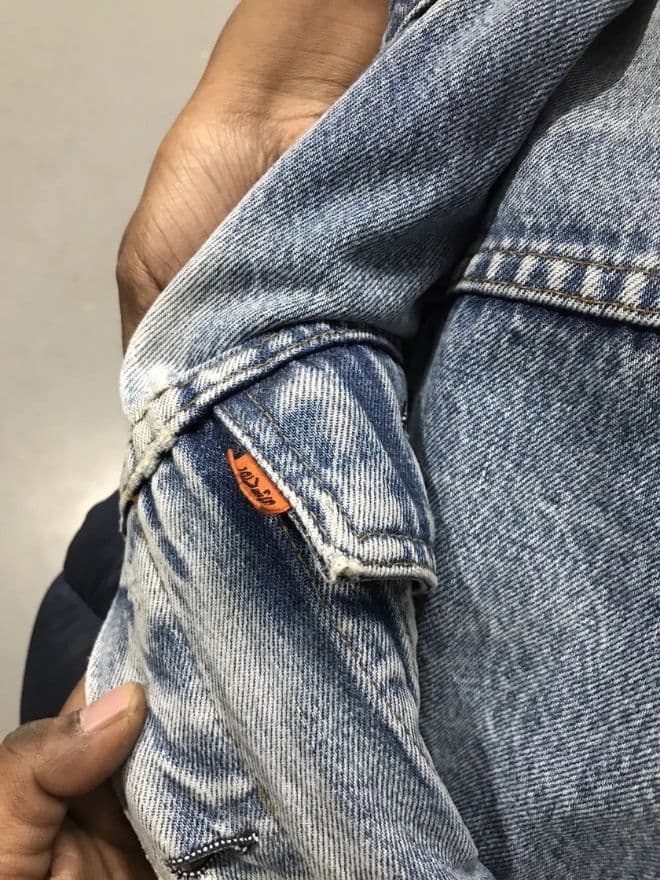 Levi’s × The North Face Upcycled Denim Puffer Jacket – Vintage Orange – XS — image 11 of 12