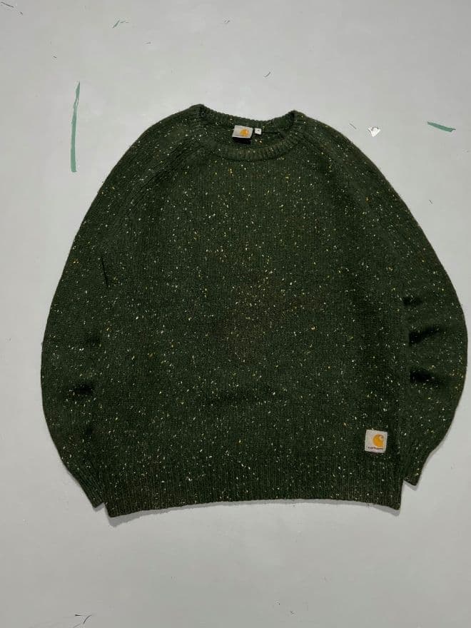 Carhartt × Vintage – Green Speckled Knit Sweater – Size M — image 6 of 8