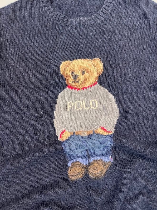 Vintage Polo Ralph Lauren Bear Knit Sweater – Blue – Size XL thumbnail 3