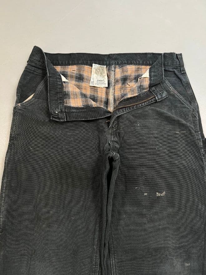 Vintage Carhartt Blanket Lined Carpenter Denim – Black Avant-Garde Fit (Size 34) — image 9 of 9
