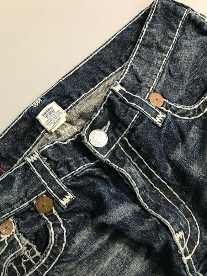 Vintage True Religion Baggy Fit Denim Jeans | Heavy Stitching | Size 38 — image 5 of 11