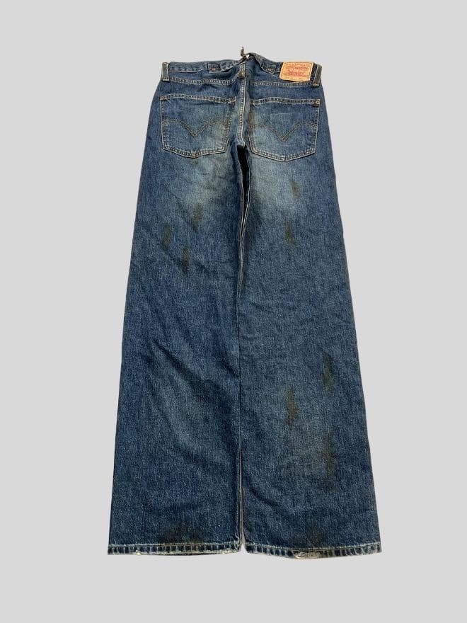 Vintage Levi’s Buckle Belt Denim Jeans | Size 36 | Blue Avant-Garde Pants — image 5 of 15