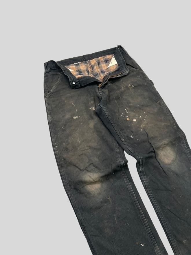 Vintage Carhartt Black Blanket-Lined Denim Jeans – Size 32 (US) / 48 (EU) thumbnail 3