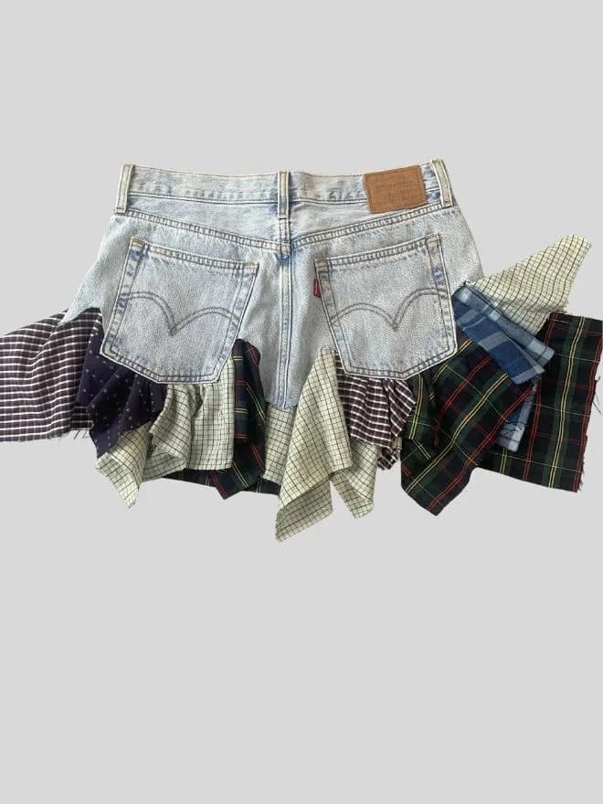 Blunde of Vintage Levi’s Rework checkered skirt — image 6 of 13
