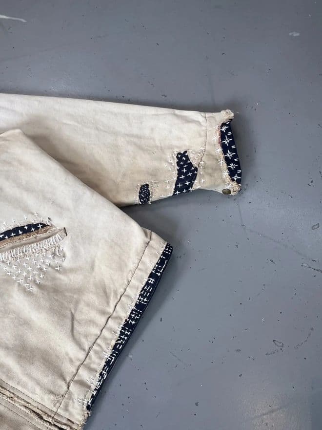 Vintage Sun-Faded Carhartt x Sashiko Rework Jacket – Brown – Size L (Tag M) thumbnail 4