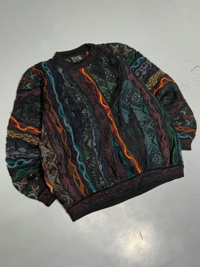Vintage Coogi 3D Multicolored Knit Sweater (M) — image 1 of 8
