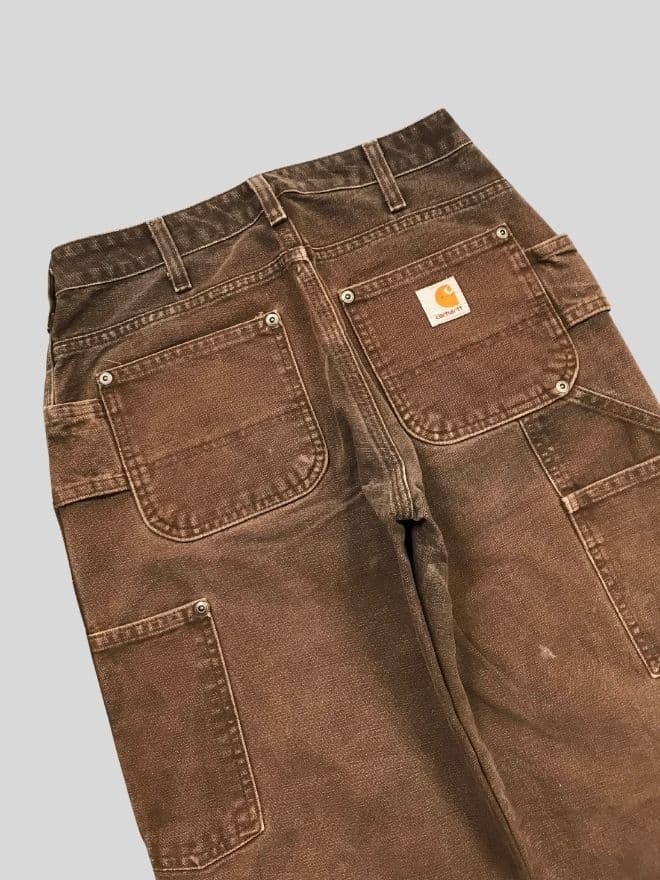 Vintage Carhartt Women’s Double Knee Denim Pants – Brown | Size 26 — image 6 of 9