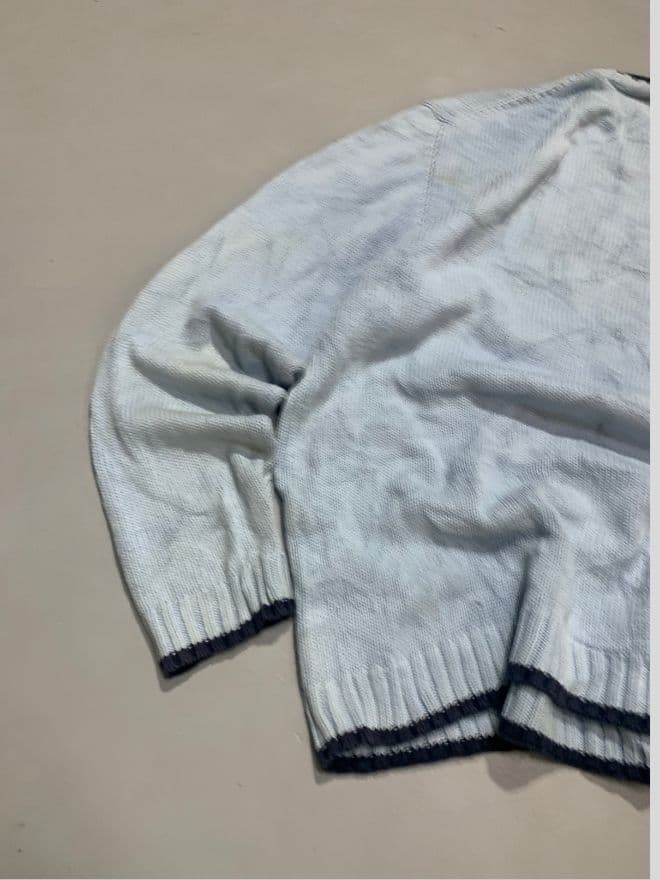 Yves Saint Laurent Vintage White Tag Knit Sweater – Blue – Size M – Classic Designer — image 9 of 12