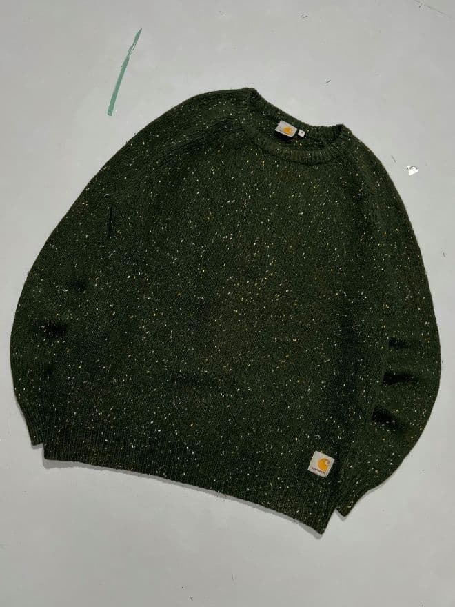 Carhartt × Vintage – Green Speckled Knit Sweater – Size M — image 5 of 8