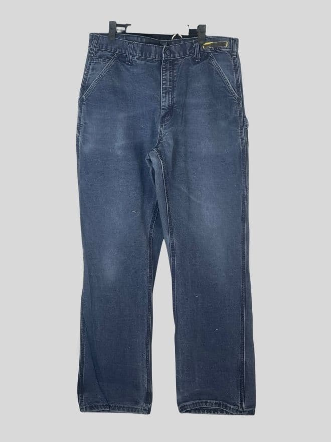 Vintage Carhartt Navy Carpenter Denim Pants | Size 35 — image 7 of 9