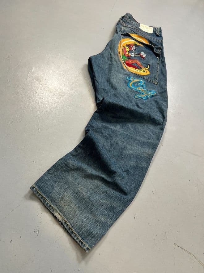 Vintage Coogi Joker Embroidery Baggy Fit Denim – Blue (Men’s 38 / EU 54) — image 8 of 8
