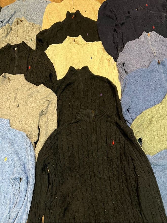 Bundle of Vintage Ralph Lauren Polo 1/4 Cable Knit Zipper Sweaters thumbnail 3