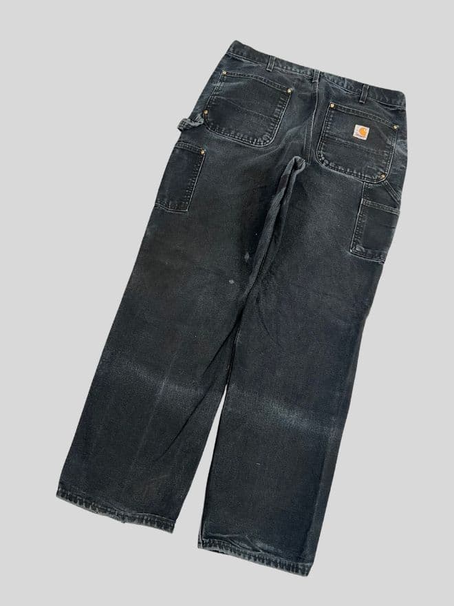 Vintage Carhartt B01 Black Double Knee Workwear Denim (Size 34x30) — image 7 of 12