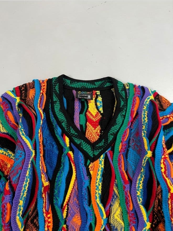 Vintage Coogi 3D Multicolor Knit Sweater — Size S | Rare Textured Streetwear — image 6 of 8