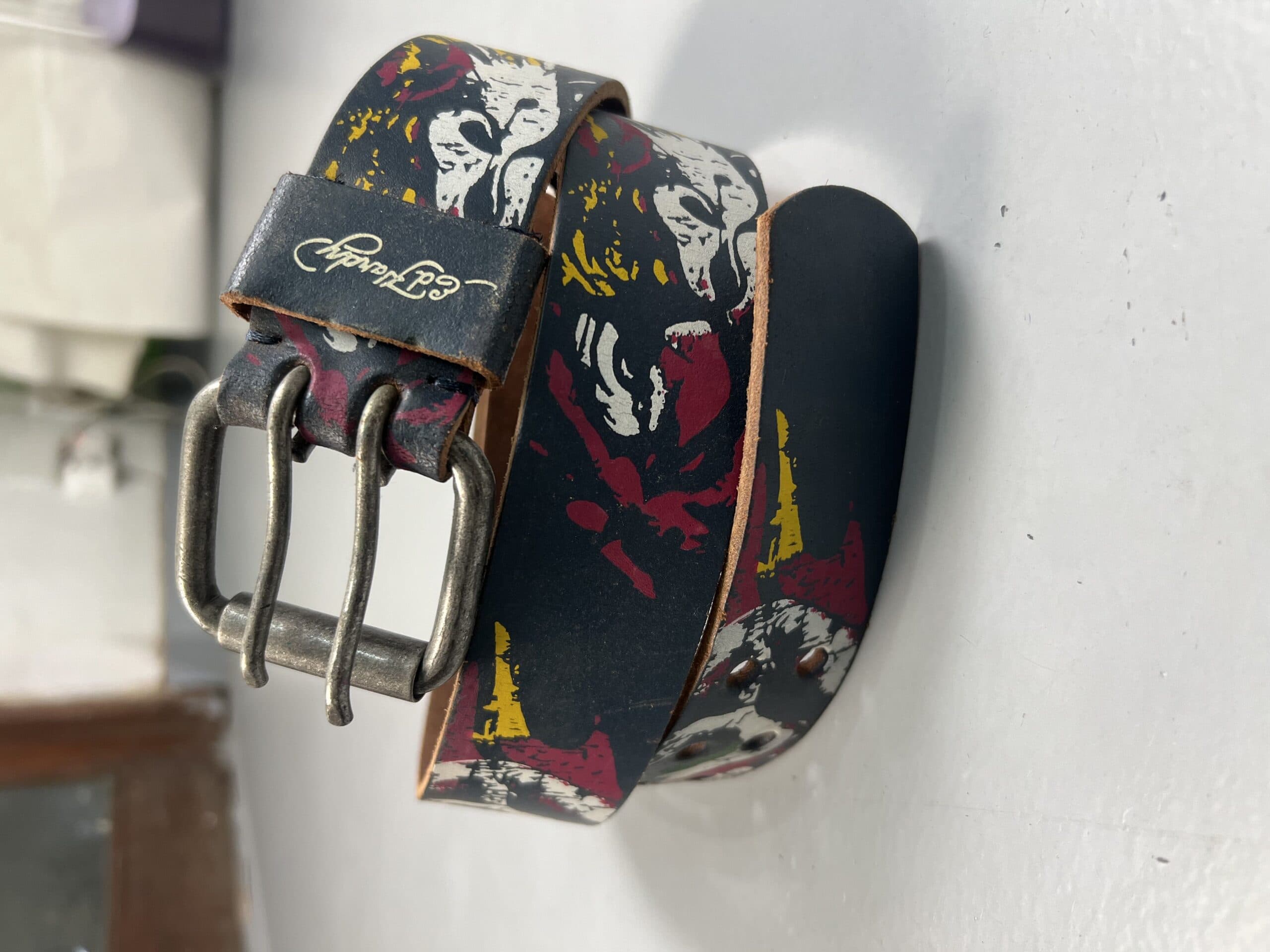 Vintage Graphic Leather Belt — Adjustable S to XL thumbnail 4
