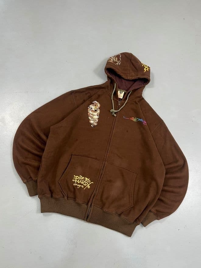 Vintage Ed Hardy by Christian Audigier Tiger Print Zip Hoodie — image 6 of 9