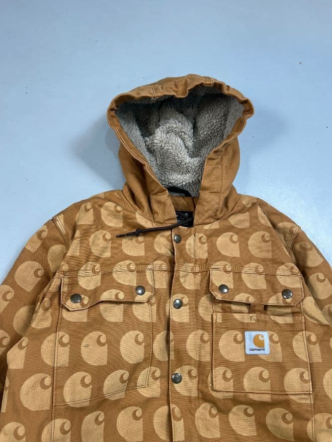 Carhartt – Factory Leftover Vintage Sherpa-Lined Jacket – Men’s Size M (Workwear / Beige) — image 11 of 11