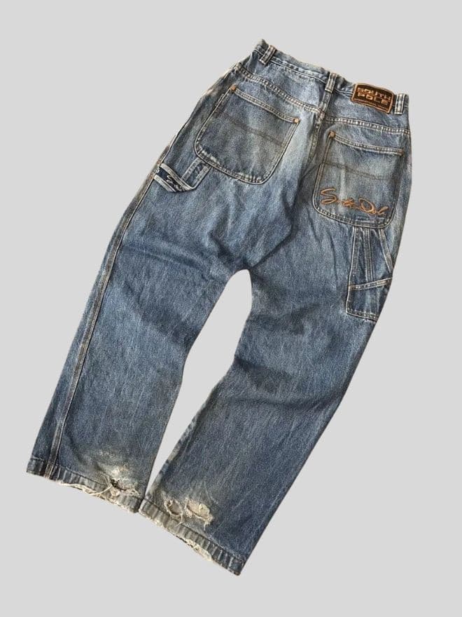 Southpole Vintage Embroidered Carpenter Denim – Blue – Size 28 — image 14 of 16