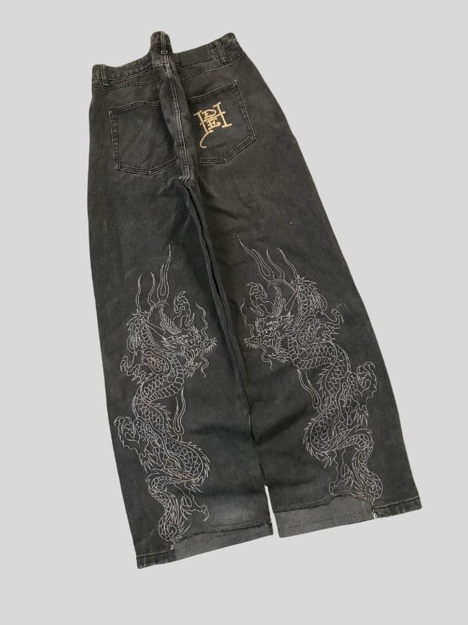 Vintage Ed Hardy x Christian Audigier Printed Denim Jeans – Blue – Men’s 36 (Fits 38) – Distressed — image 8 of 12